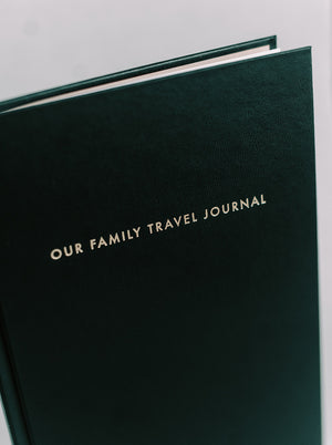 Our Family Travel Journal Front Cover Angled